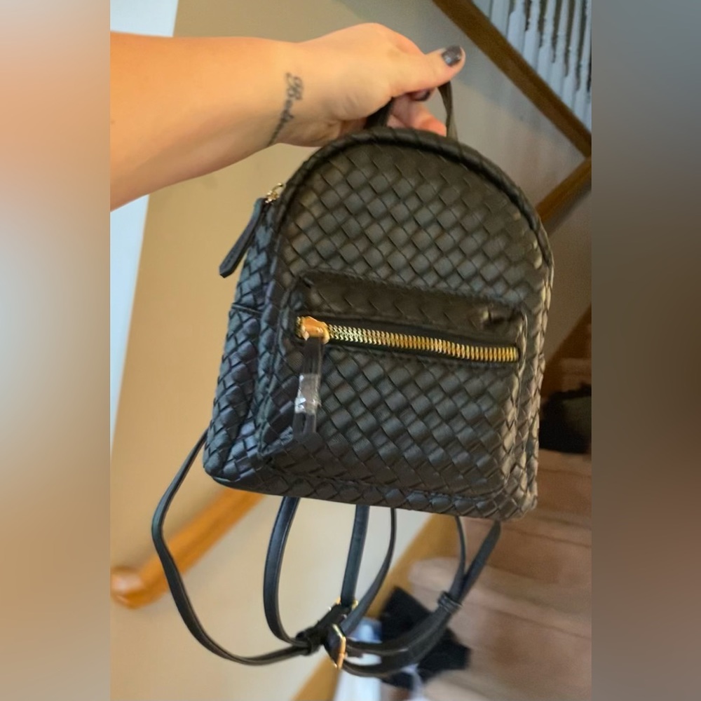 Mini black backpack